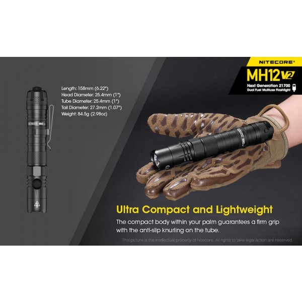 Nitecore MH12 V2, lanterna Led, Reincarcabila USB-C
