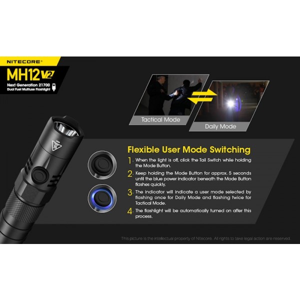 Nitecore MH12 V2, lanterna Led, Reincarcabila USB-C