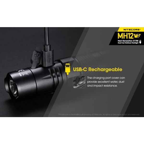 Nitecore MH12 V2, lanterna Led, Reincarcabila USB-C