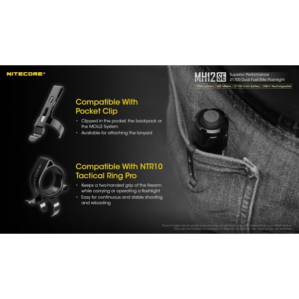 Nitecore MH12SE, Lanternă Profesionala, Reîncărcabilă USB-C, 1800 Lumeni, 405 Metri www.easylight.ro