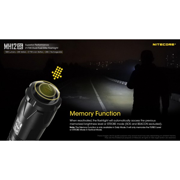 Nitecore MH12SE, Lanternă Profesionala, Reîncărcabilă USB-C, 1800 Lumeni, 405 Metri www.easylight.ro