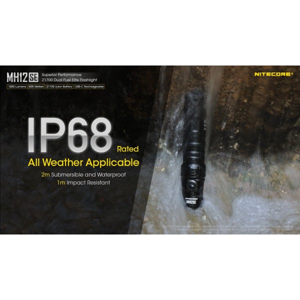 Nitecore MH12SE, Lanternă Profesionala, Reîncărcabilă USB-C, 1800 Lumeni, 405 Metri www.easylight.ro