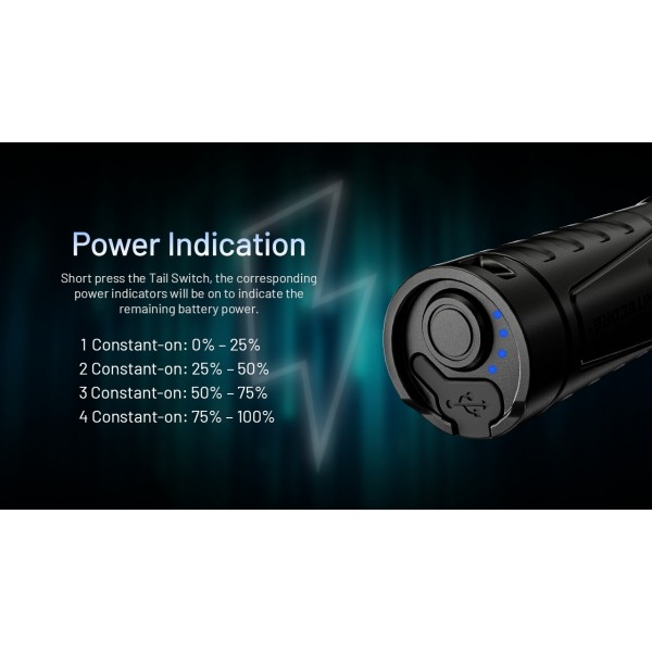 Nitecore MH15, Lanternă Profesionala, Reîncărcabilă USB-C, 2000 Lumeni, 250 Metri, Functie Powerbank
