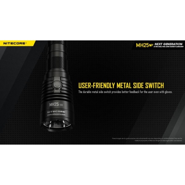 Nitecore MH25 V2, Lanternă Profesională, Reîncărcabilă USB-C, 1300 Lumeni, 475 Metri