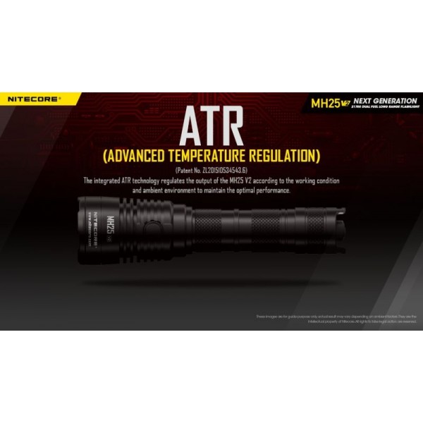Nitecore MH25 V2, Lanternă Profesională, Reîncărcabilă USB-C, 1300 Lumeni, 475 Metri