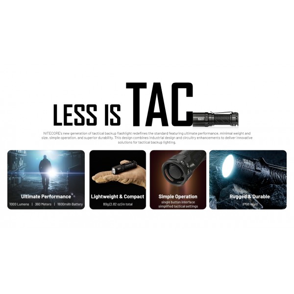 Nitecore MT1C Pro, Lanterna Profesionala, Reincarcabila USB-C, 1000 Lumeni, 360 Metri www.easylight.ro