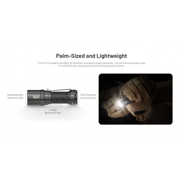 Nitecore MT1C Pro, Lanterna Profesionala, Reincarcabila USB-C, 1000 Lumeni, 360 Metri www.easylight.ro