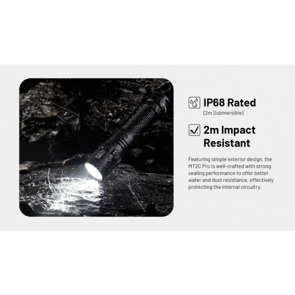 Nitecore MT2C Pro, Lanterna Profesionala, Reincarcabila USB-C, 1800 Lumeni, 520 Metri www.easylight.ro
