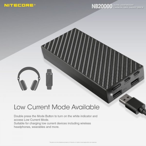 Nitecore NB20000, Baterie Externă, 77 Wh, 20000 mAh