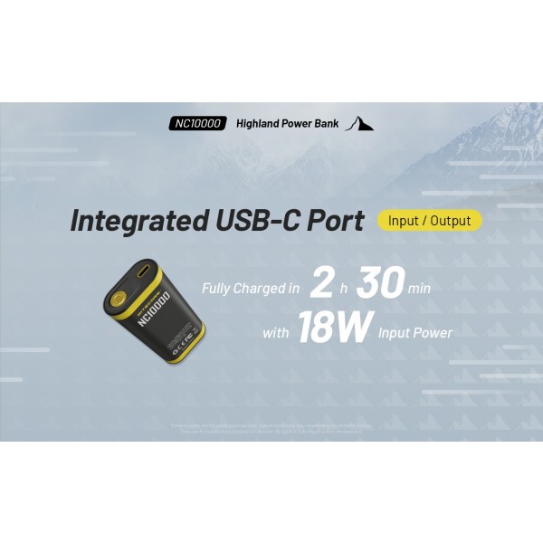 Nitecore NC10000, Baterie Externă, 36 Wh, 10000 mAh, Functie Lanterna, 50 Lumeni www.easylight.ro