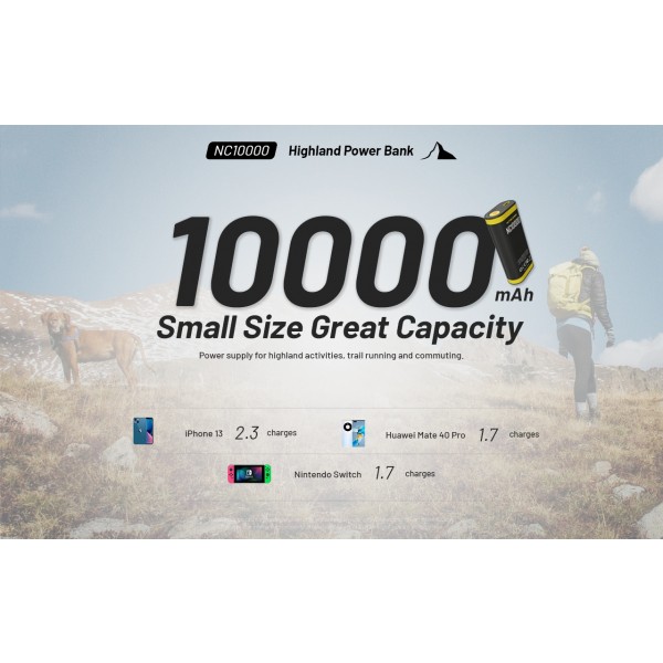 Nitecore NC10000, Baterie Externă, 36 Wh, 10000 mAh, Functie Lanterna, 50 Lumeni www.easylight.ro