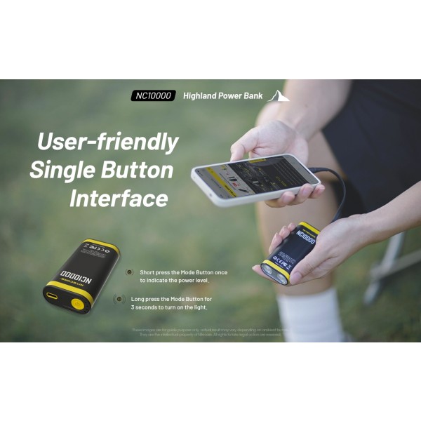 Nitecore NC10000, Baterie Externă, 36 Wh, 10000 mAh, Functie Lanterna, 50 Lumeni www.easylight.ro