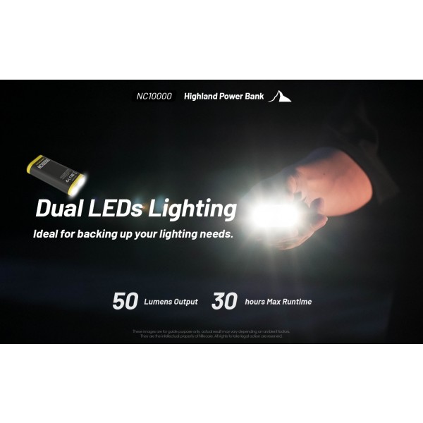 Nitecore NC10000, Baterie Externă, 36 Wh, 10000 mAh, Functie Lanterna, 50 Lumeni www.easylight.ro
