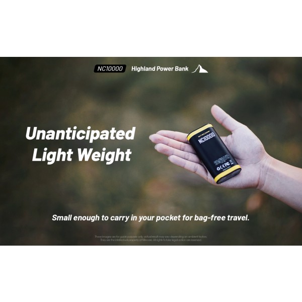 Nitecore NC10000, Baterie Externă, 36 Wh, 10000 mAh, Functie Lanterna, 50 Lumeni www.easylight.ro