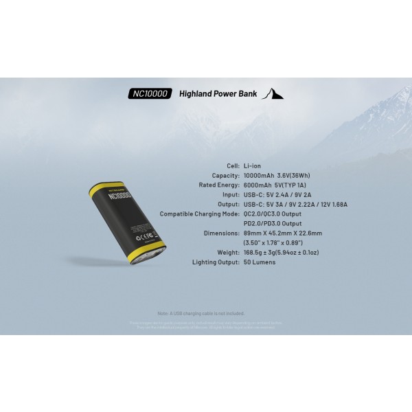Nitecore NC10000, Baterie Externă, 36 Wh, 10000 mAh, Functie Lanterna, 50 Lumeni www.easylight.ro
