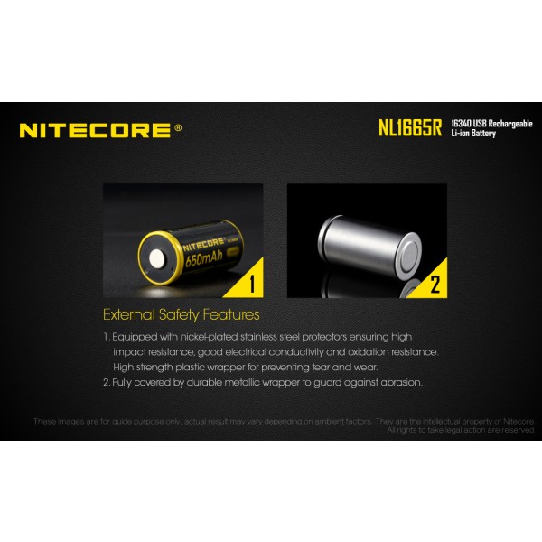 Nitecore NL1665R, Acumulator 16340