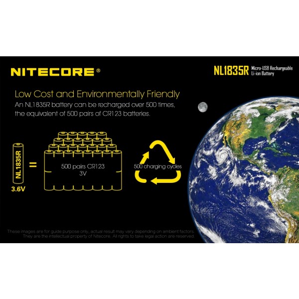 Acumulator Nitecore 18650 Li-Ion 3500 mAh NL1835R, Reincarcabil USB