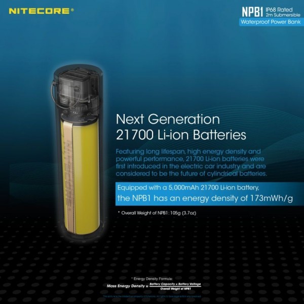 Nitecore NPB1, Baterie externă, 18.2 Wh, 5000 mAh
