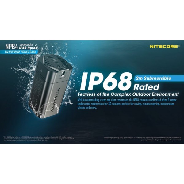 Nitecore NPB4, Baterie externă, 72.8 Wh, 20000mAh