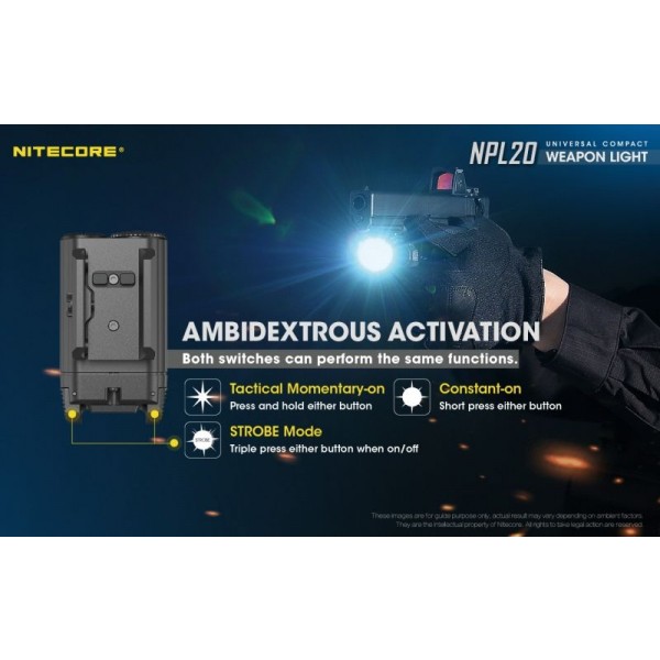 Nitecore NPL20, Lanternă Pistol, 460 Lumeni, 76 Metri