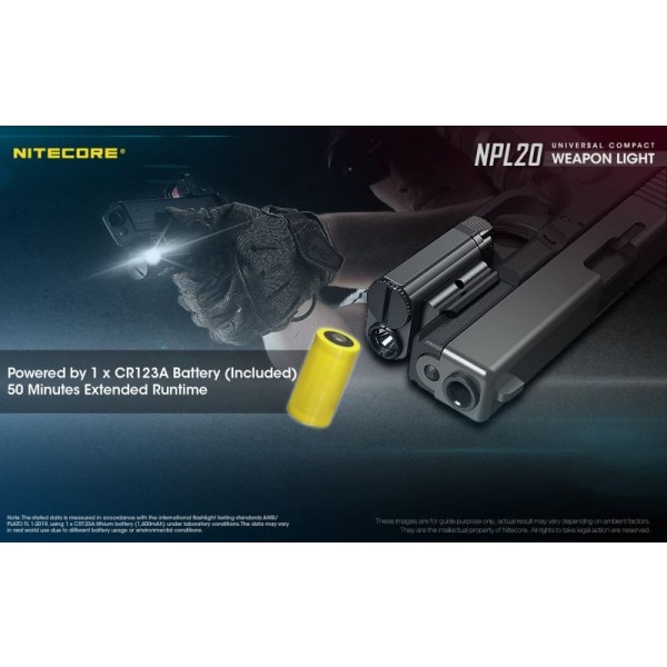 Nitecore NPL20, Lanternă Pistol, 460 Lumeni, 76 Metri