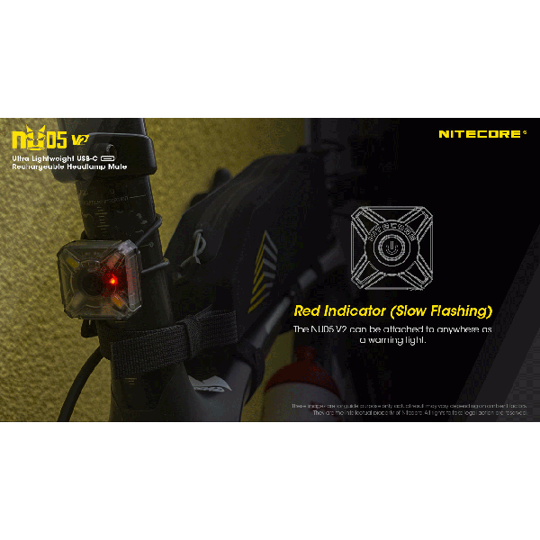 Nitecore NU05 V2 Kit, Lanterna Frontala Far Bicicleta, Reincarcabila USB-C, Led Alb 40 Lumeni, Led Rosu www.easylight.ro