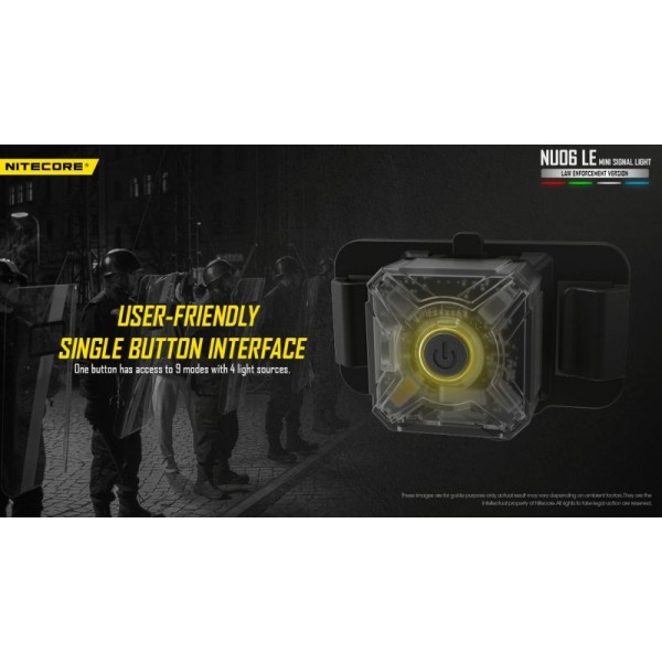 Nitecore NU06 LE, Lanternă Semnalizare, Reîncărcabilă USB-C, 15 Lumeni, LED Roșu - Verde - Albastru - Alb 