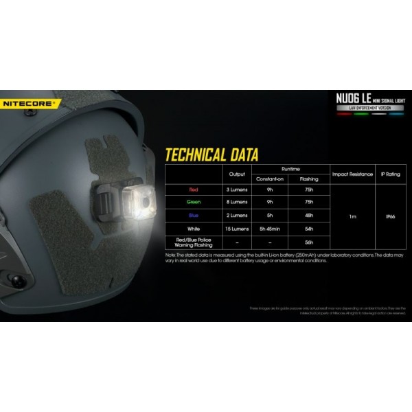 Nitecore NU06 LE, Lanternă Semnalizare, Reîncărcabilă USB-C, 15 Lumeni, LED Roșu - Verde - Albastru - Alb 
