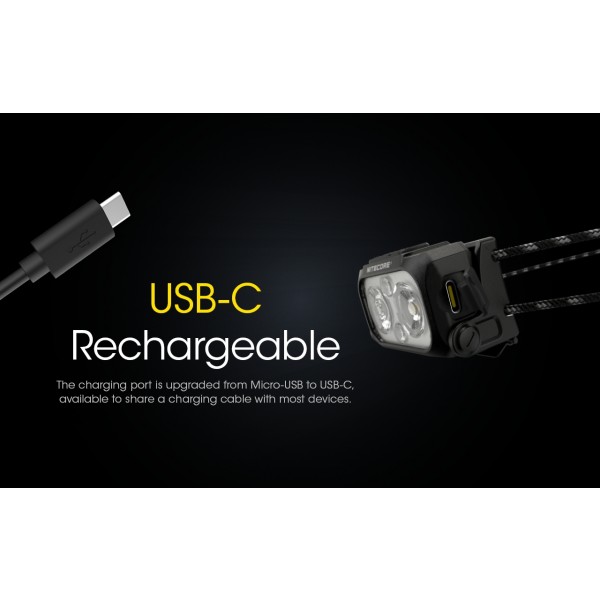 Nitecore NU25 UL, Lanterna Frontala, Reincarcabila USB-C, 400 Lumeni, 64 Metri www.easylight.ro