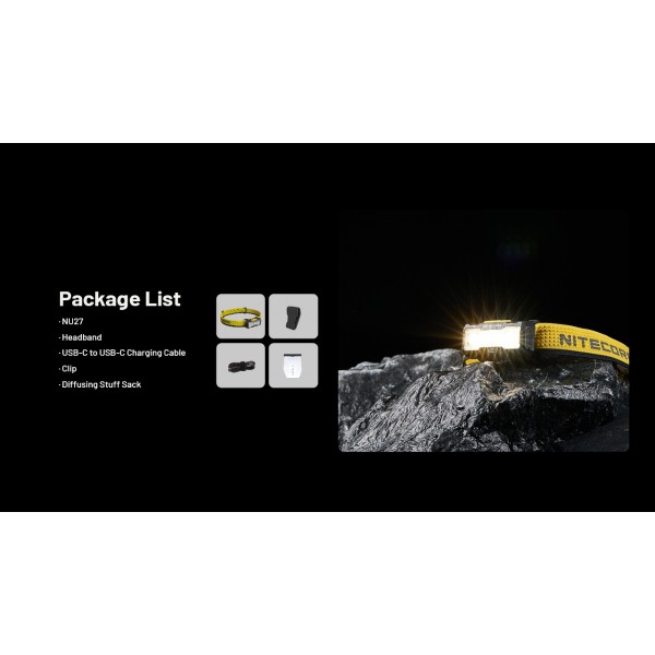 Nitecore NU27, Lanterna Frontala, Reincarcabila USB-C, 600 Lumeni, 123 Metri www.easylight.ro