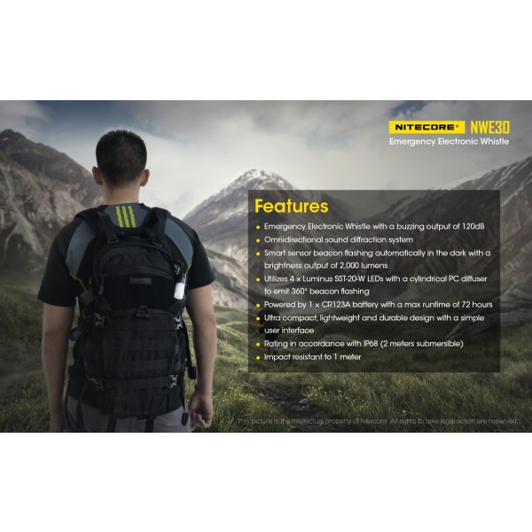 Fluier de supravietuire Nitecore NWE30