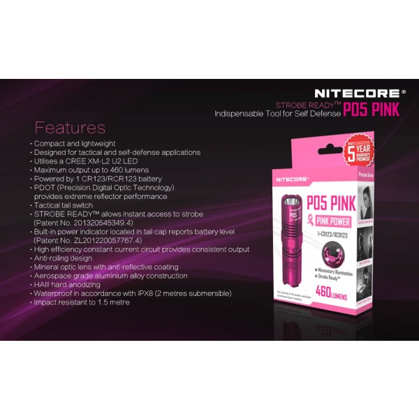 Nitecore P05 Roz, Lanternă Led