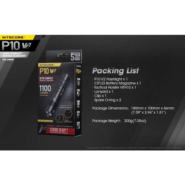 Nitecore P10 V2, Lanterna Tactica