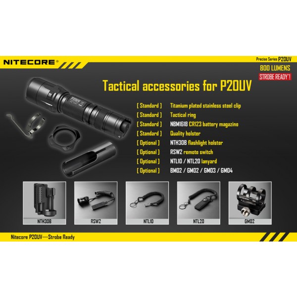 Lanterna LED profesionala Nitecore P20 UV