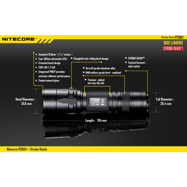 Lanterna LED profesionala Nitecore P20 UV