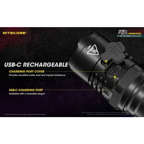 Nitecore P20i, Lanternă Profesională, Reincarcabila USB-C, 1800 Lumeni, 343 Metri