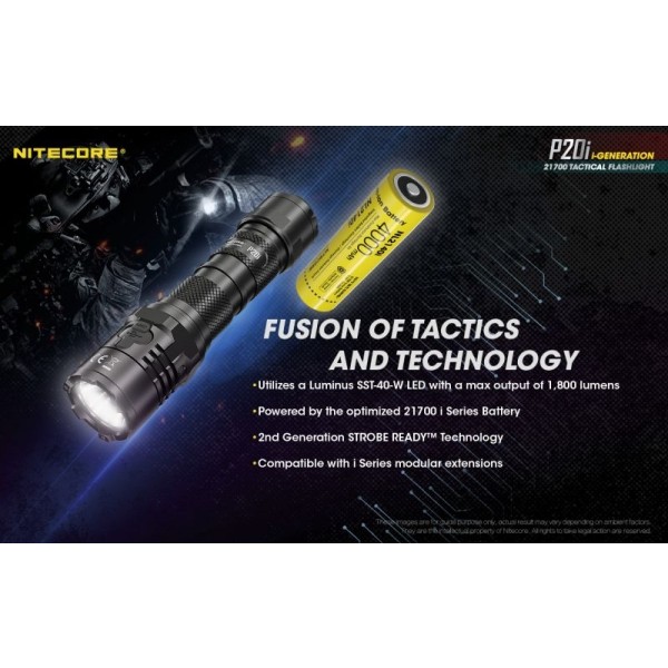 Nitecore P20i, Lanternă Profesională, Reincarcabila USB-C, 1800 Lumeni, 343 Metri