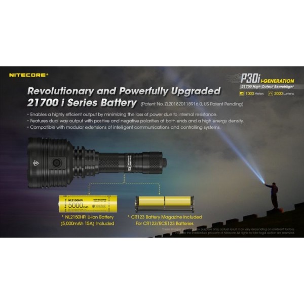 Nitecore P30i, Lanterna Profesionala, Reincarcabila USB-C, 2000 Lumeni, 1000 Metri, www.easylight.ro 9