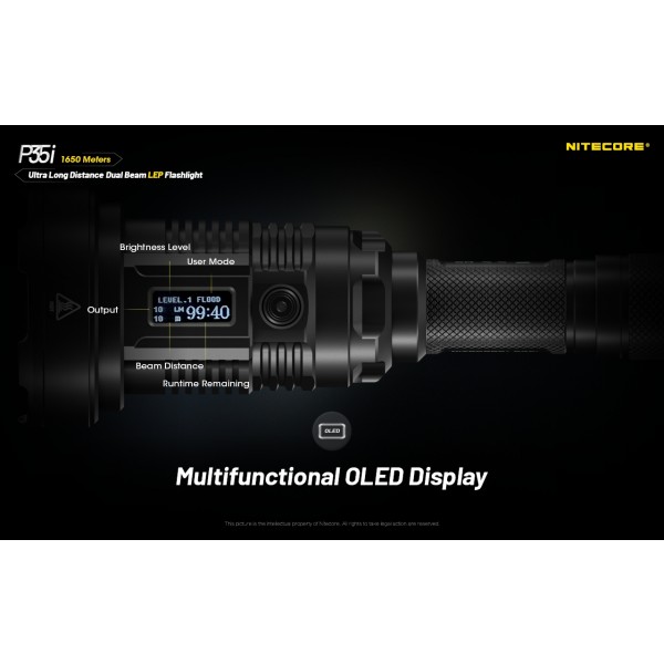 Nitecore P35i, Lanterna Profesionala, Reincarcabila USB-C, 3000 Lumeni, 1650 Metri www.easylight.ro