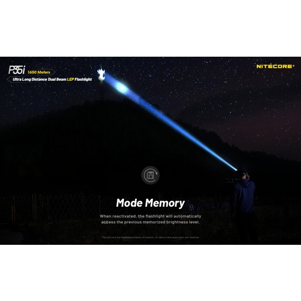 Nitecore P35i, Lanterna Profesionala, Reincarcabila USB-C, 3000 Lumeni, 1650 Metri www.easylight.ro