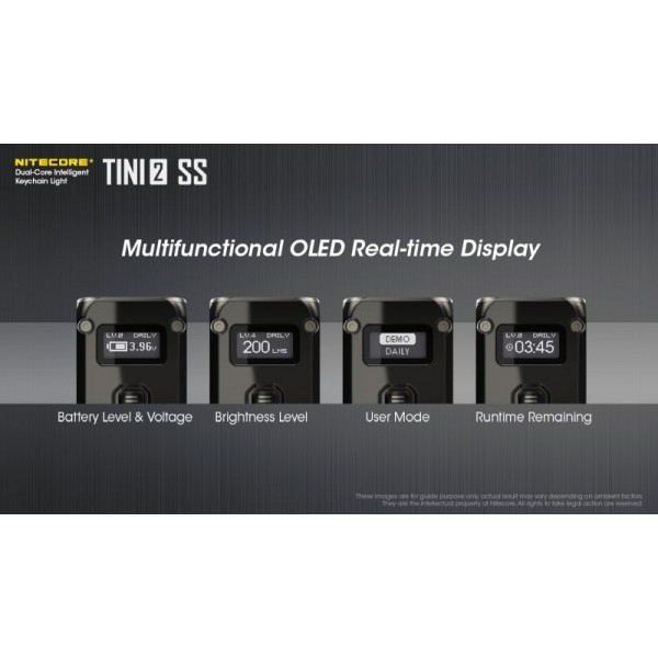 Nitecore TINI2 SS, Lanternă Breloc, Reîncărcabilă USB-C, 500 Lumeni, 89 Metri