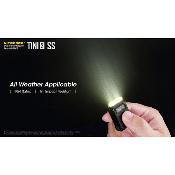 Nitecore TINI2 SS, Lanternă Breloc, Reîncărcabilă USB-C, 500 Lumeni, 89 Metri