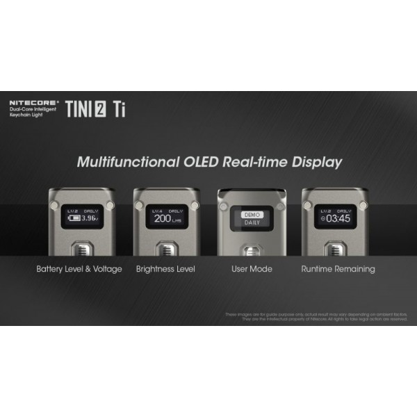 Nitecore TINI2 Ti, Lanternă Breloc, Reîncărcabilă USB-C, 500 Lumeni, 89 Metri