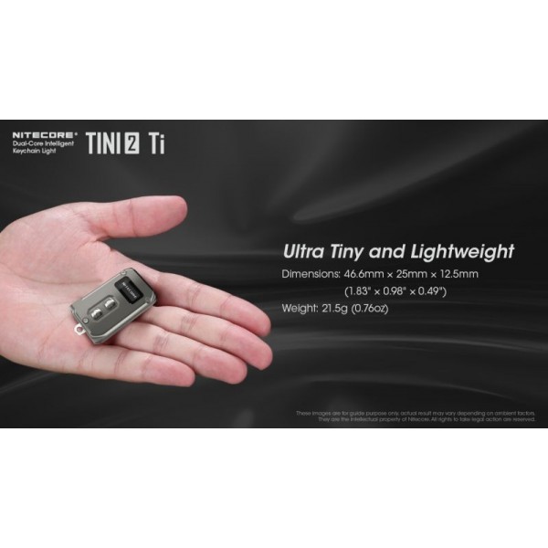 Nitecore TINI2 Ti, Lanternă Breloc, Reîncărcabilă USB-C, 500 Lumeni, 89 Metri