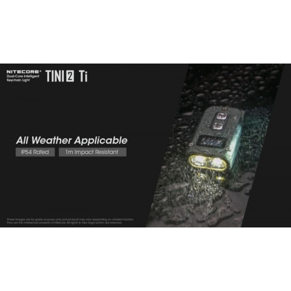 Nitecore TINI2 Ti, Lanternă Breloc, Reîncărcabilă USB-C, 500 Lumeni, 89 Metri