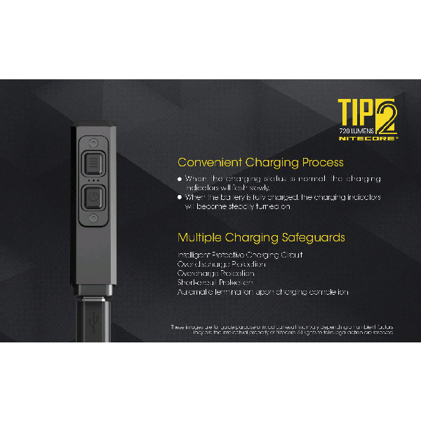 Nitecore TIP2, Lanternă, Reîncărcabilă USB, 720 Lumeni, 93 Metri