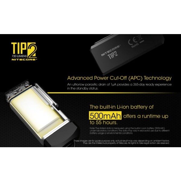 Nitecore TIP2, Lanternă, Reîncărcabilă USB, 720 Lumeni, 93 Metri