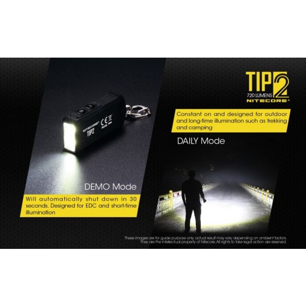 Nitecore TIP2, Lanternă, Reîncărcabilă USB, 720 Lumeni, 93 Metri