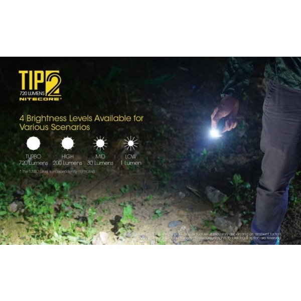 Nitecore TIP2, Lanternă, Reîncărcabilă USB, 720 Lumeni, 93 Metri