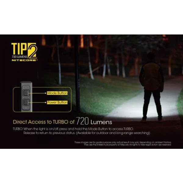 Nitecore TIP2, Lanternă, Reîncărcabilă USB, 720 Lumeni, 93 Metri